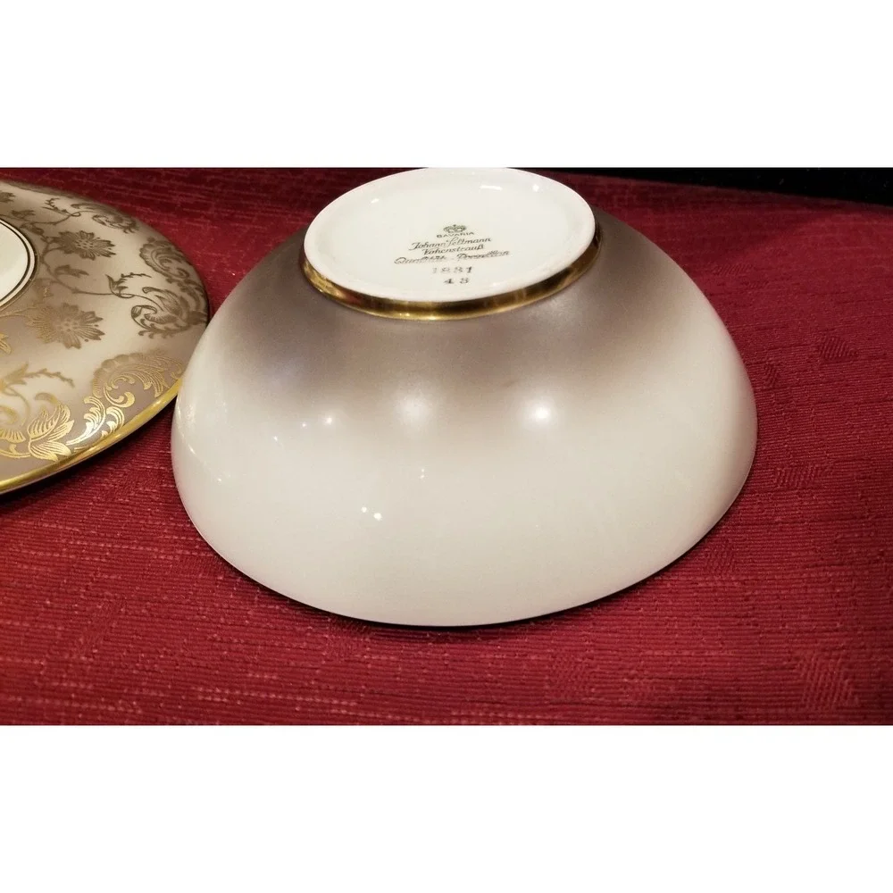 Rare Vintage Johann Feltmann Bavaria Covered Porcelain Bowl Candy Dish 6